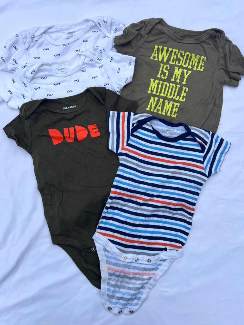Boys 12M SS tshirt Lot of 5 — Carter's‎ Joe Fresh Onesies Brand — GUC